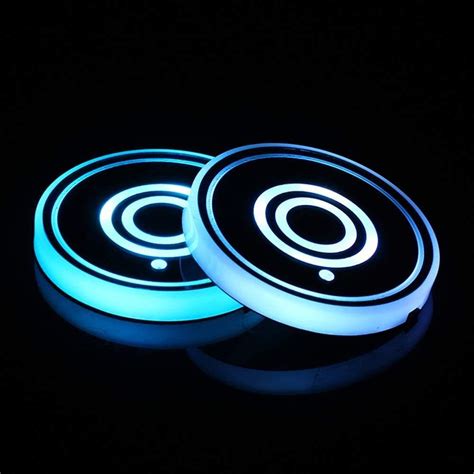 Buy LED Car Cup Holder Lights,7 Colors Changing USB Charging Mat ...