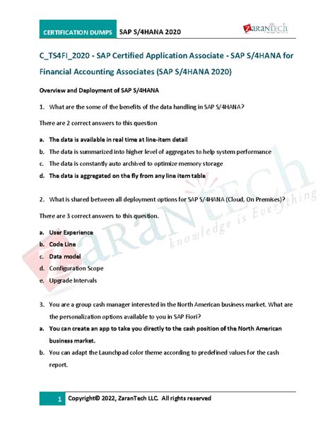 605070875 C TS4FI 2020 Certification MCQs 71 questions Part 1 2 - C ...