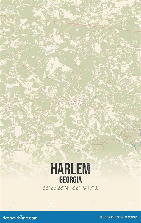 Retro US Map Of Harlem, Georgia. Vintage Street Map. Royalty-Free Stock ...