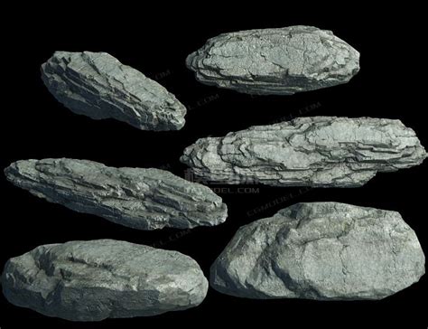 超精细逼真一组ZB雕刻石头模型，影视级别山石雕塑岩石块山体3D石头高精度石头高模巨石-CG模型网（cgmodel)-让设计更有价值!