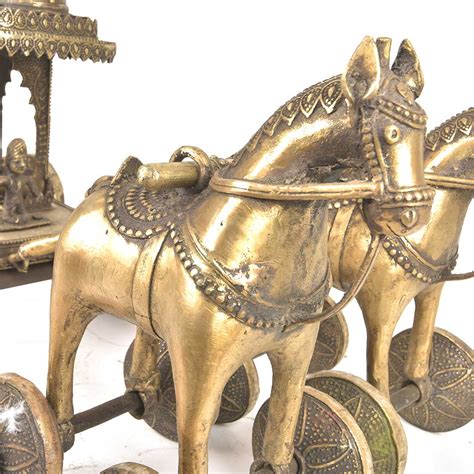 Brass Decorative Chariot Driven by Two Horses
