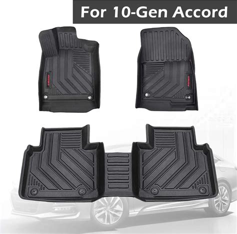 Floor Mats 2 Row Liner Pad Set Black for 10th Generation 2018 2019 2020 ...