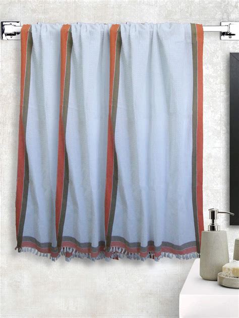 Athom Living Light Weight Cotton Premium Waffle Border Bath Towel ...