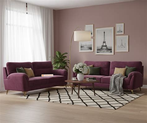 Bilance 3+2 Seater Sofa Set Red Wine – Furnishka