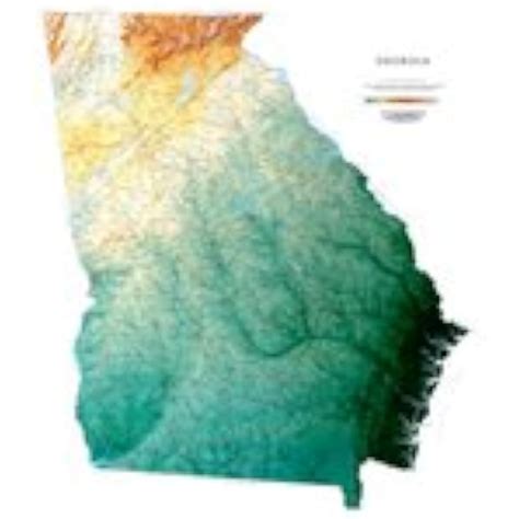 RavenMaps Georgia Topographical Wall Map, Laminated Print India | Ubuy