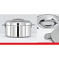 Buy Mahaa Bluebell Serving Pot,Stainless Steel Casserole, Silver,Steel ...