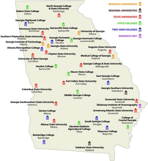Map Of Universities In Georgia - Printable Maps Online