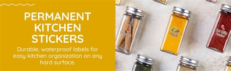 Permanent Kitchen Stickers for Condiments, Pulses, Spices etc ...