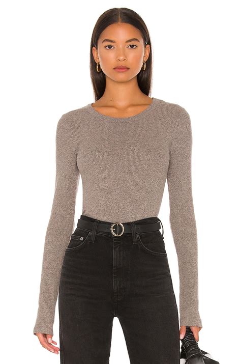 AGOLDE Maya Scoop Neck Rib Top in Granola Heather | REVOLVE
