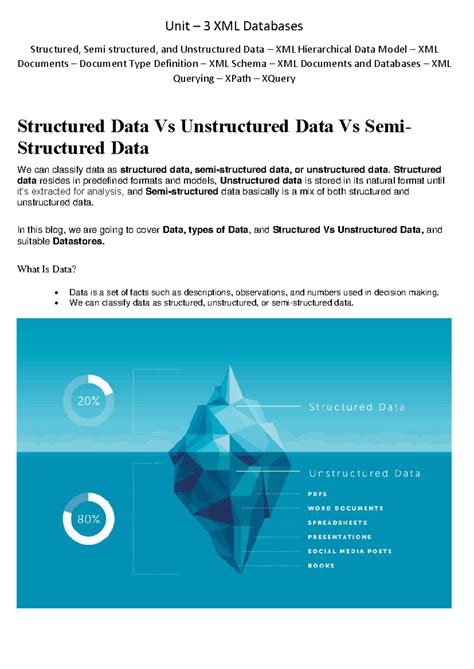 Unit 3: XML Databases - Structured, Semi-Structured, and Unstructured ...