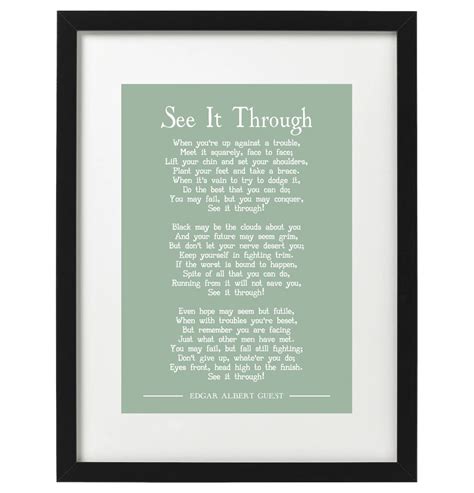 Edgar Albert Guest See It Through Poem - Etsy