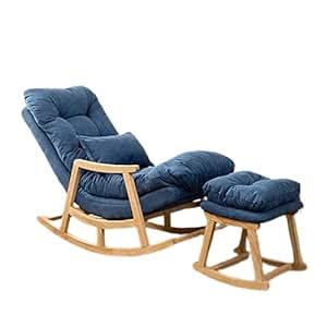 Sung Wood Art Wood Teak Wood Rocker Rocking Lounge Chair with Stool ...