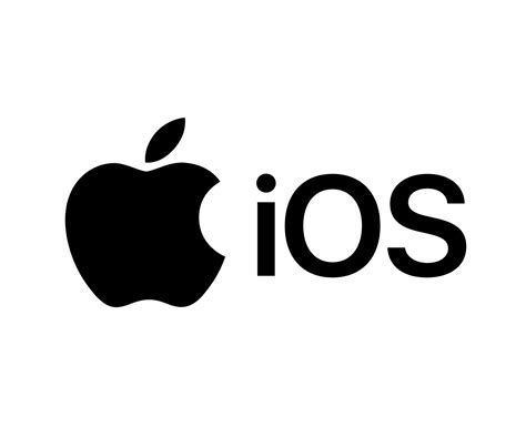 ios icono logo software teléfono manzana símbolo con nombre negro ...