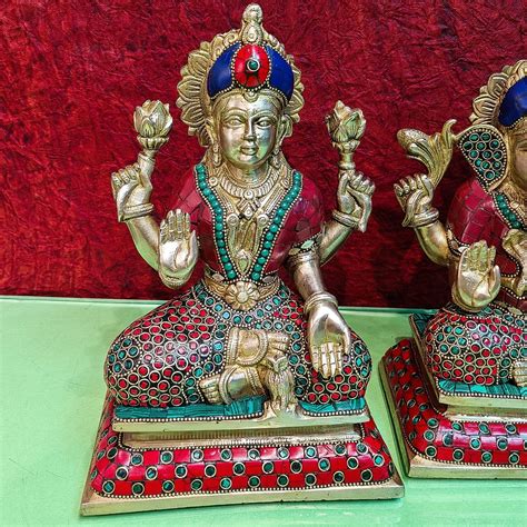 Buy Brass Handcrafted Lord Ganesha, Goddess Lakshmi, and Saraswati ...