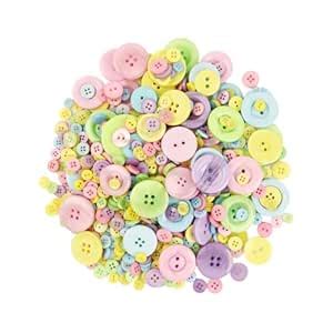 HASTHIP® 660pcs Craft Buttons Kit for Clothes - Mixed Sizes Plastic ...