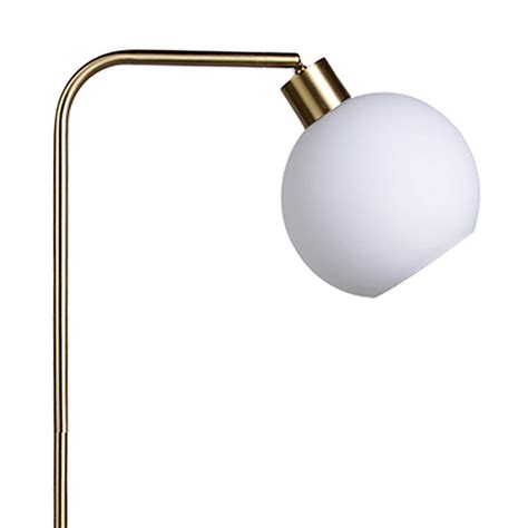 Crosby St. Brushed Brass Stick Floor Lamp with White Glass Shade, 60"