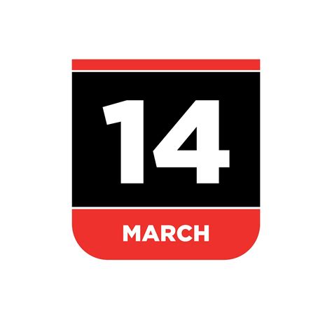 14th March Calendar vector icon. 14 March typography. 22784939 Vector ...