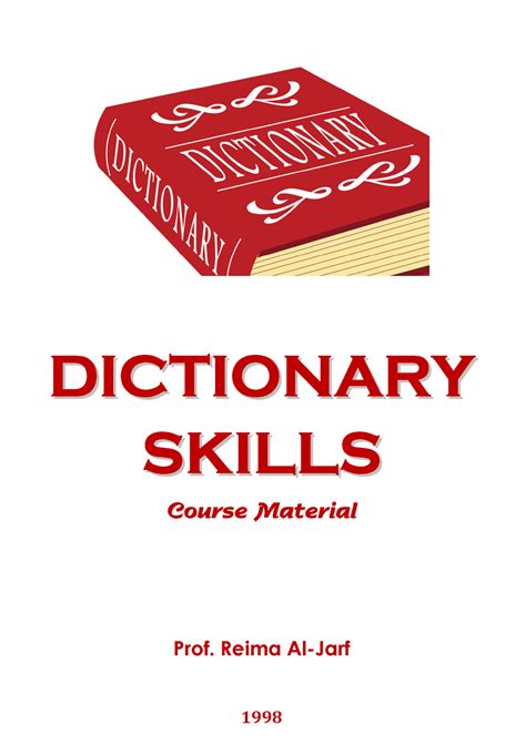Dictionary Skills-51964396 - DDIICCTTIIOONNAARRYY S SKKIILLLLSS Prof ...
