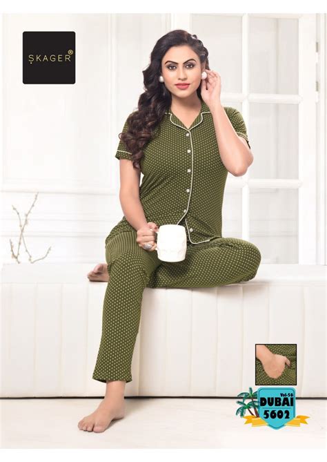 Dubai Vol 56 Skager Hosiery Cotton Collar Night Suits – Kavya Style Plus