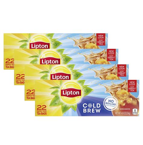 (4 pack) Lipton Iced Black Tea Family Size, Tea Bags, 22 Ct - Walmart.com