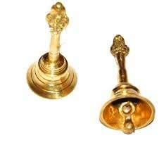 Indian Traditional Sacred Pure Brass Hand Held Temple Bell Garud Ghanti ...