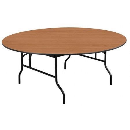 Midwest Folding Round Folding Banquet Table, 30 in H, Walnut R72EF-WBB ...