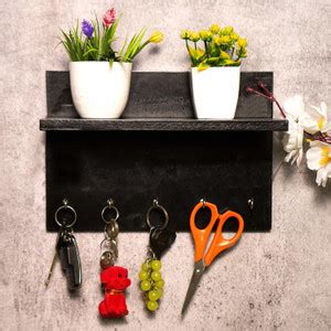 ADA Handicraft Wall Hanging Inlay Keys Hanger Key Holder Brown MDF Wood ...