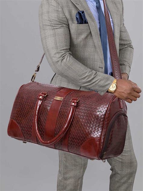 Fur Jaden Tan Textured Travel Duffle Bag With External Shoe Pocket