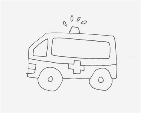 开动的救护车简笔画画法图片步骤🎬小小画家