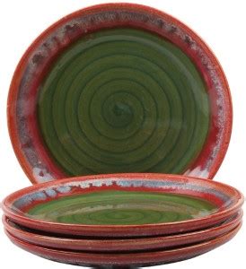 VarEesha Red Green Ceramic Quarter Plate Price in India - Buy VarEesha ...