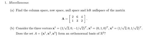 Image result for Left Null Space Example Rectangular Matrix