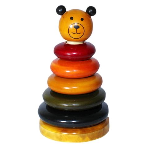 Buy Wooden Bear Stacking Toy for Kids On Snooplay India