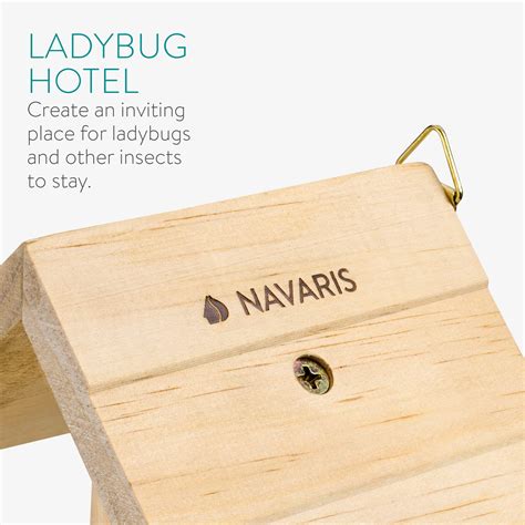 Navaris Wooden Ladybug Habitat Hanging Real Pinewood Flying Insect Bug ...