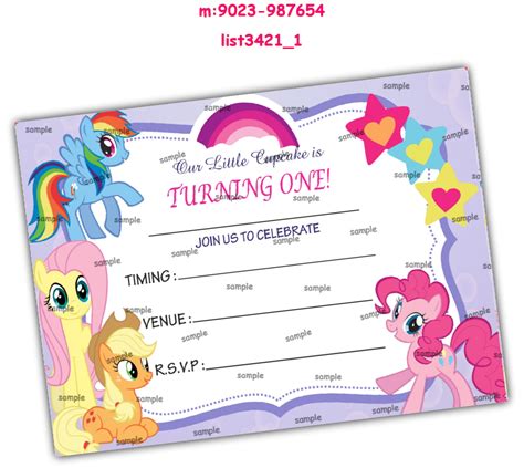 Little Pony theme designs in Tambola Housie, Cards, Decoration, Labels