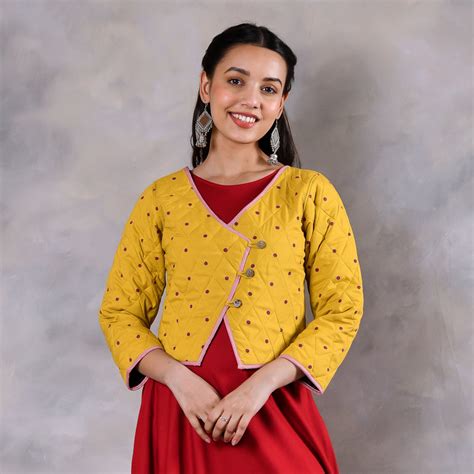 Buy Mimosa Mustard Quilted Jacket | Rustorange