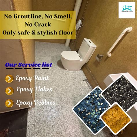 Epoxy flakes /Epoxy paint/ Anti slip floor / Tiles overlay / Toilet ...