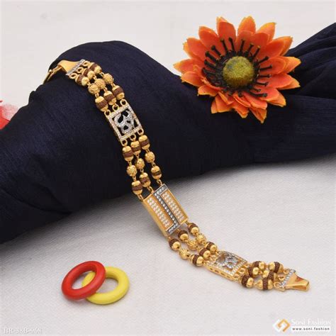 1 Gram Gold Plated Om Glamorous Design Rudraksha Bracelet for Men - St ...