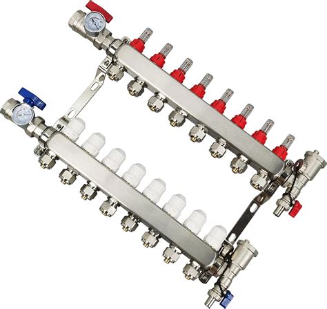 Amazon.com: HQHAOTWU 8 Loops 1/2"PEX Radiant Floor Heating Manifold Set ...