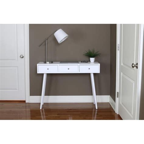 Decor Therapy Mid Century Midcentury Gloss White Console Table in the ...