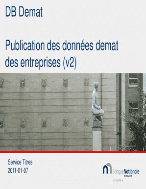 Fillable Online DB Demat Publication des donn es demat des entreprises ...