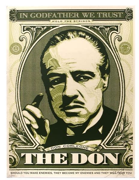 Lot Detail - Shepard Fairey Limited Editin "In Godfather We Trust" The ...