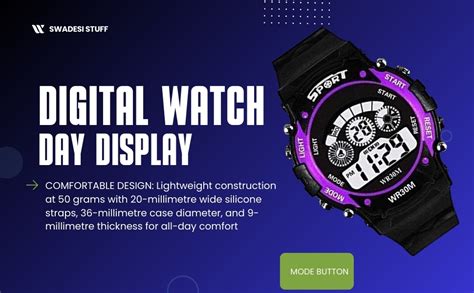 SWADESI STUFF Digital Sports Watch for Kids, 30M Water Resistant, Combo ...