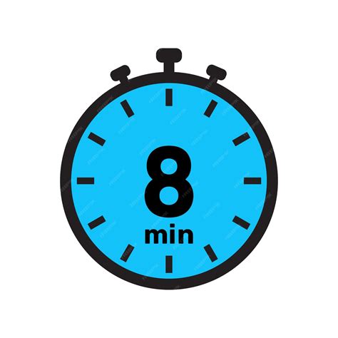 Premium Vector | 8 minute Timer clock stopwatch isolated icons ...