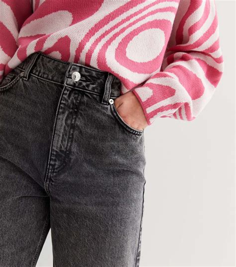 Girls Dark Grey Ripped High Waist Adalae Wide Leg Jeans | New Look