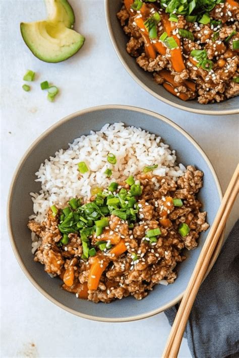 Healthy Ground Turkey Teriyaki Rice Bowl - Superb Recipe
