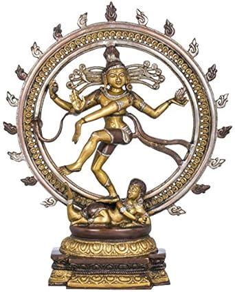 Exotic India Nataraja - Brass Statue - Color Brown Silver Gold Color ...