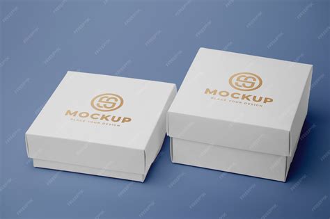 Premium PSD | Boxes with golden logo mockup