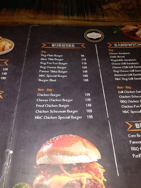Menu at Helly & Chilly cafe, Vijayawada