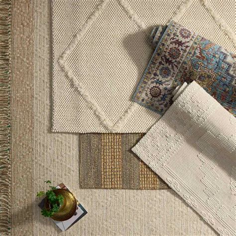 Found & Fable Ivory Diamond Patterned Wool Area Rug 8x10 | At Home