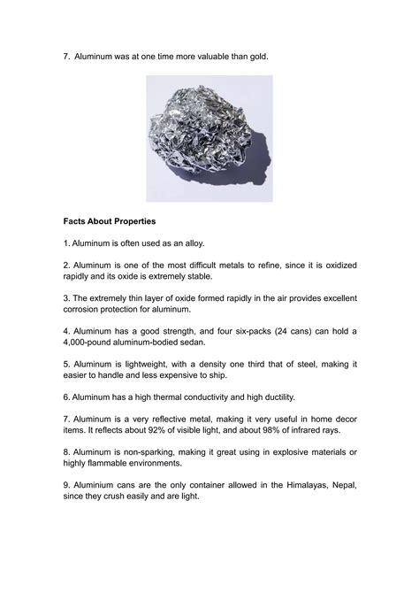 Interesting Facts about Aluminum | PDF